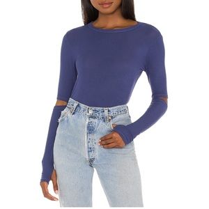 Michael Lauren Elbow Slit Long Sleeve Tee